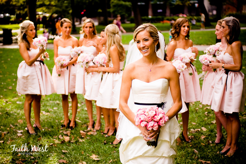 We don't know what to love more with this sweet pink and black wedding the