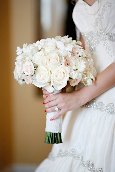 BOUQUET OF THE WEEK A White and Blush Pink Handtied Bridal Bouquet for 